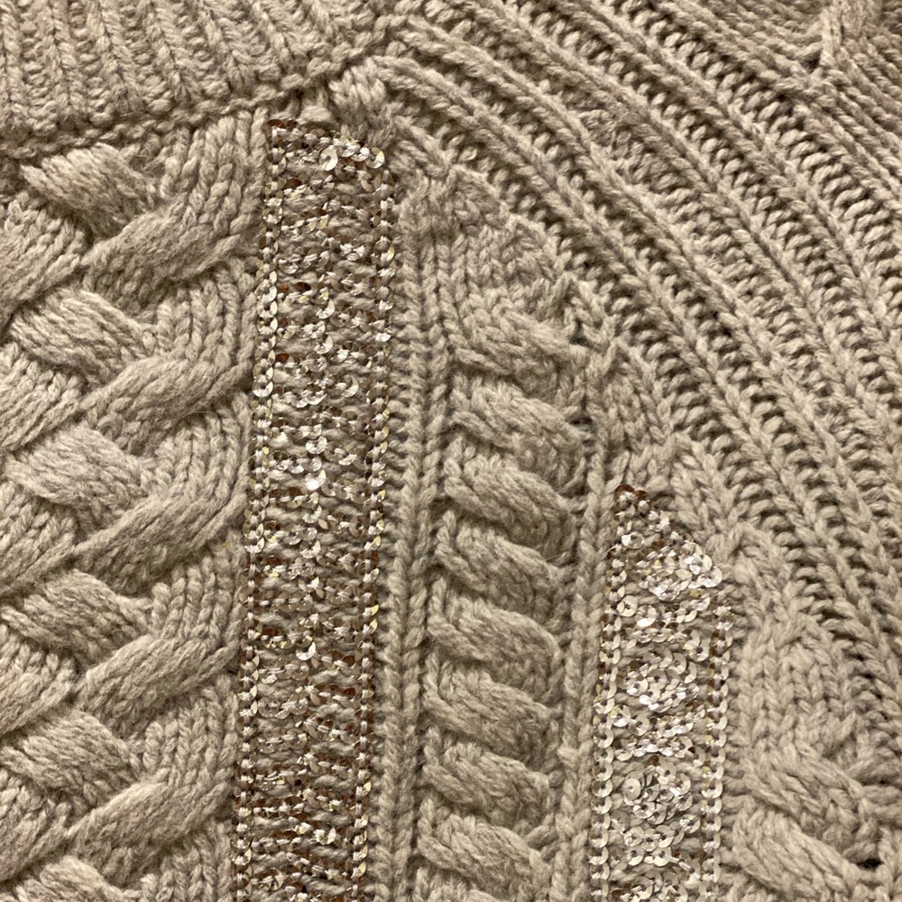 JCrew Women Sequin Cableknit Sweater XXS NWT - Picture 2 of 3